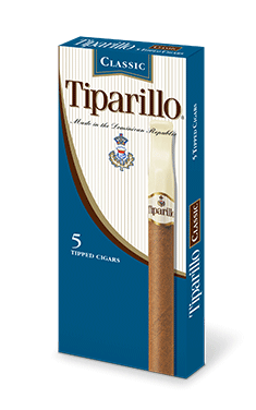 A pack of five Classic flavor tipped Tiparillo cigars.