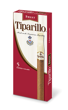 A pack of five Sweet flavor tipped Tiparillo cigars.