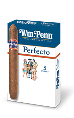 A pack of five Perfecto flavor Wm.Penn cigars.